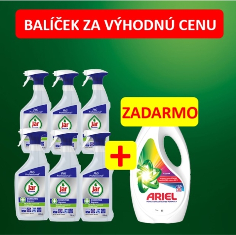 Balíček 6x Jar 2v1 750ml + 1x Ariel gel color 25PD ZDARMA